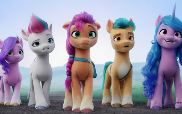 Pipp Petals Zipp Storm Izzy Moonbow Hitch Trailblazer Sunny Starscout movie My Little Pony: A New Generation HD Desktop Wallpaper | Background Image