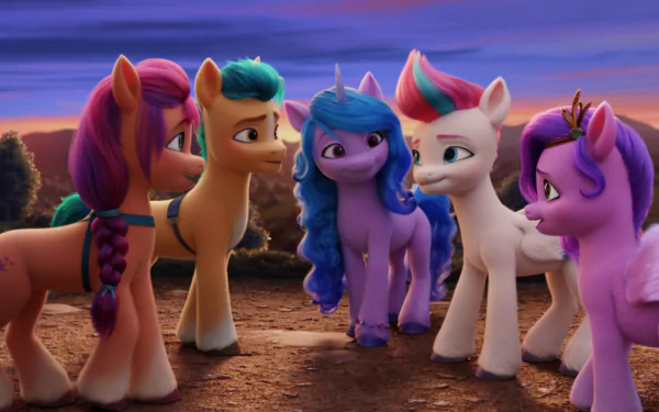 Pipp Petals Izzy Moonbow Zipp Storm Hitch Trailblazer Sunny Starscout movie My Little Pony: A New Generation HD Desktop Wallpaper | Background Image