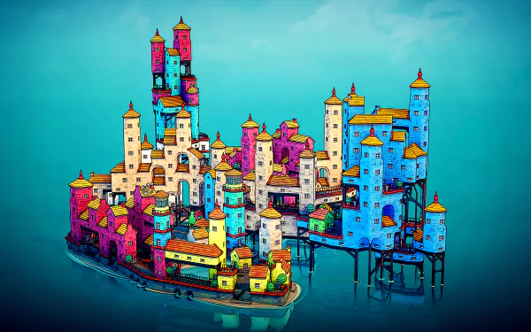 video game Townscraper HD Desktop Wallpaper | Background Image