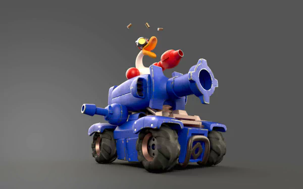 HD wallpaper featuring the character Mighty Goose manning a tank, set against a neutral background.