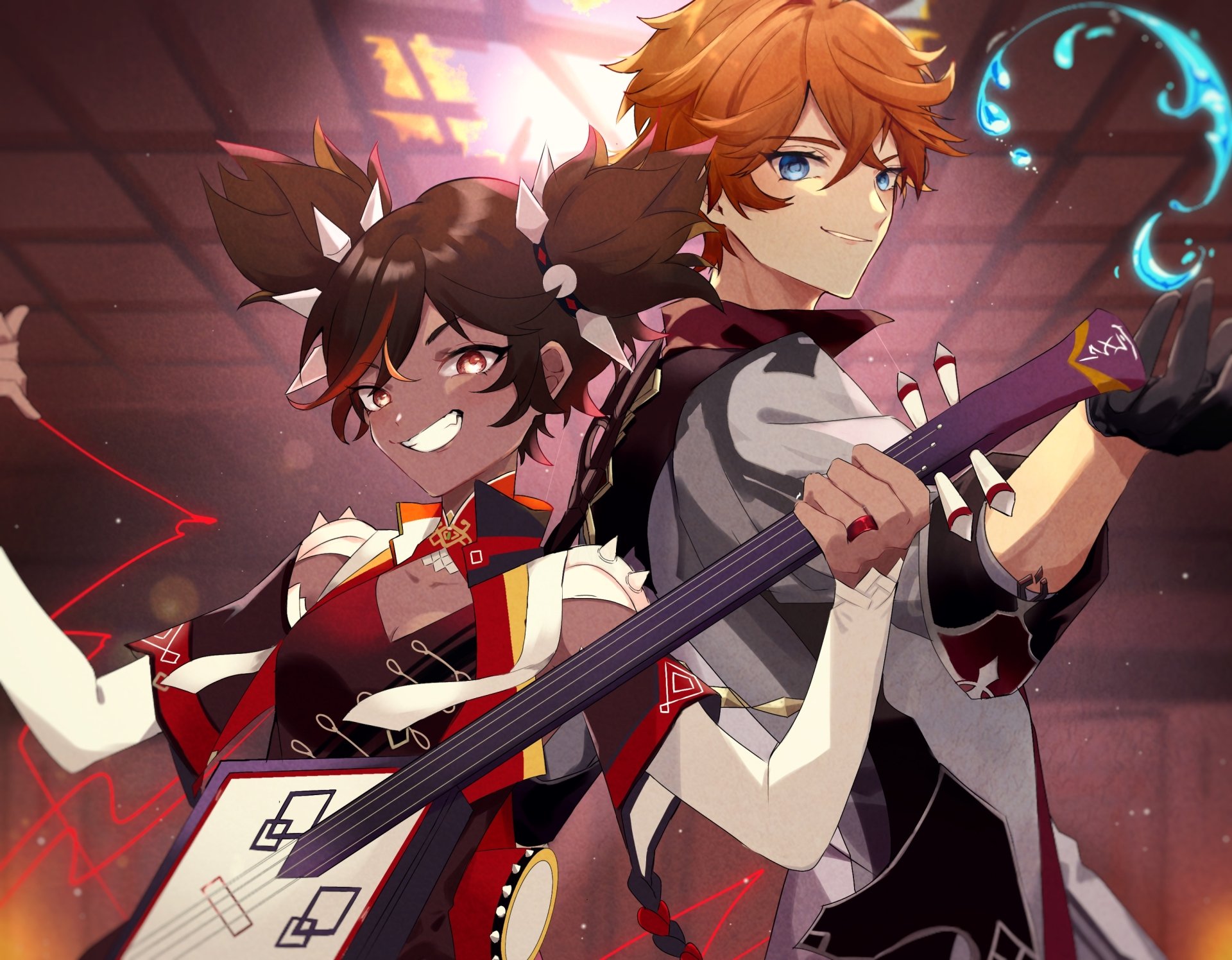 Download Tartaglia Childe (Genshin Impact) Xinyan (Genshin Impact) Video Game Genshin Impact HD Wallpaper