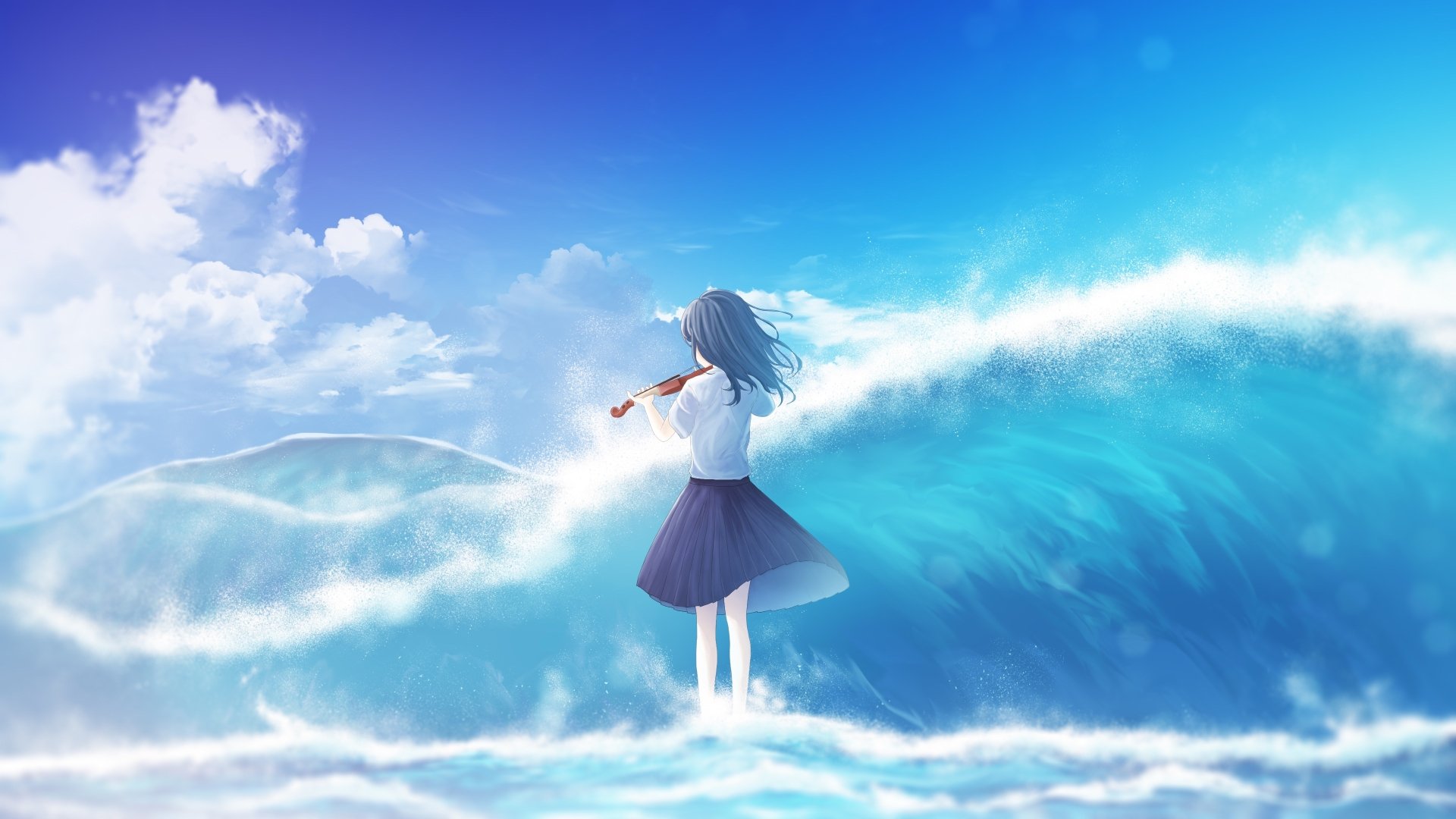 Download Wave Anime Girl Anime Girl 4k Ultra HD Wallpaper