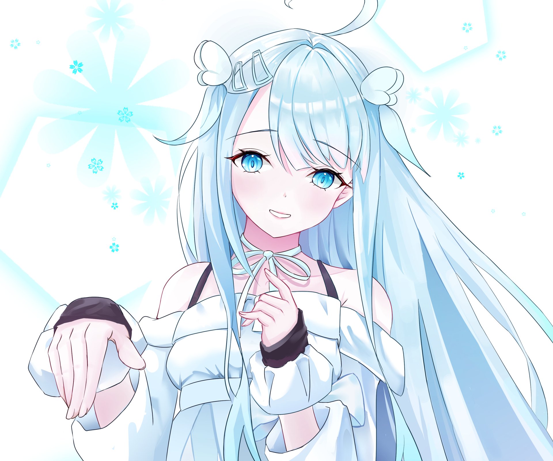 Download Blue Eyes Amatsuka Uto Anime Virtual Youtuber HD Wallpaper