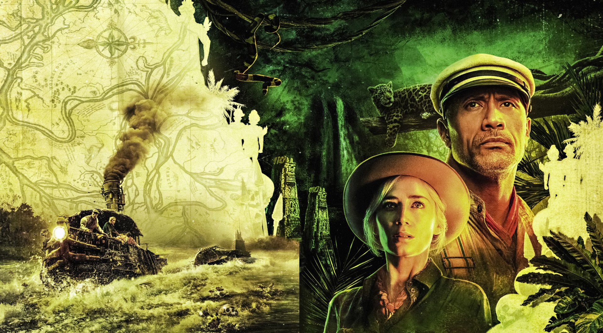 Download Emily Blunt Dwayne Johnson Movie Jungle Cruise 4k Ultra HD Wallpaper