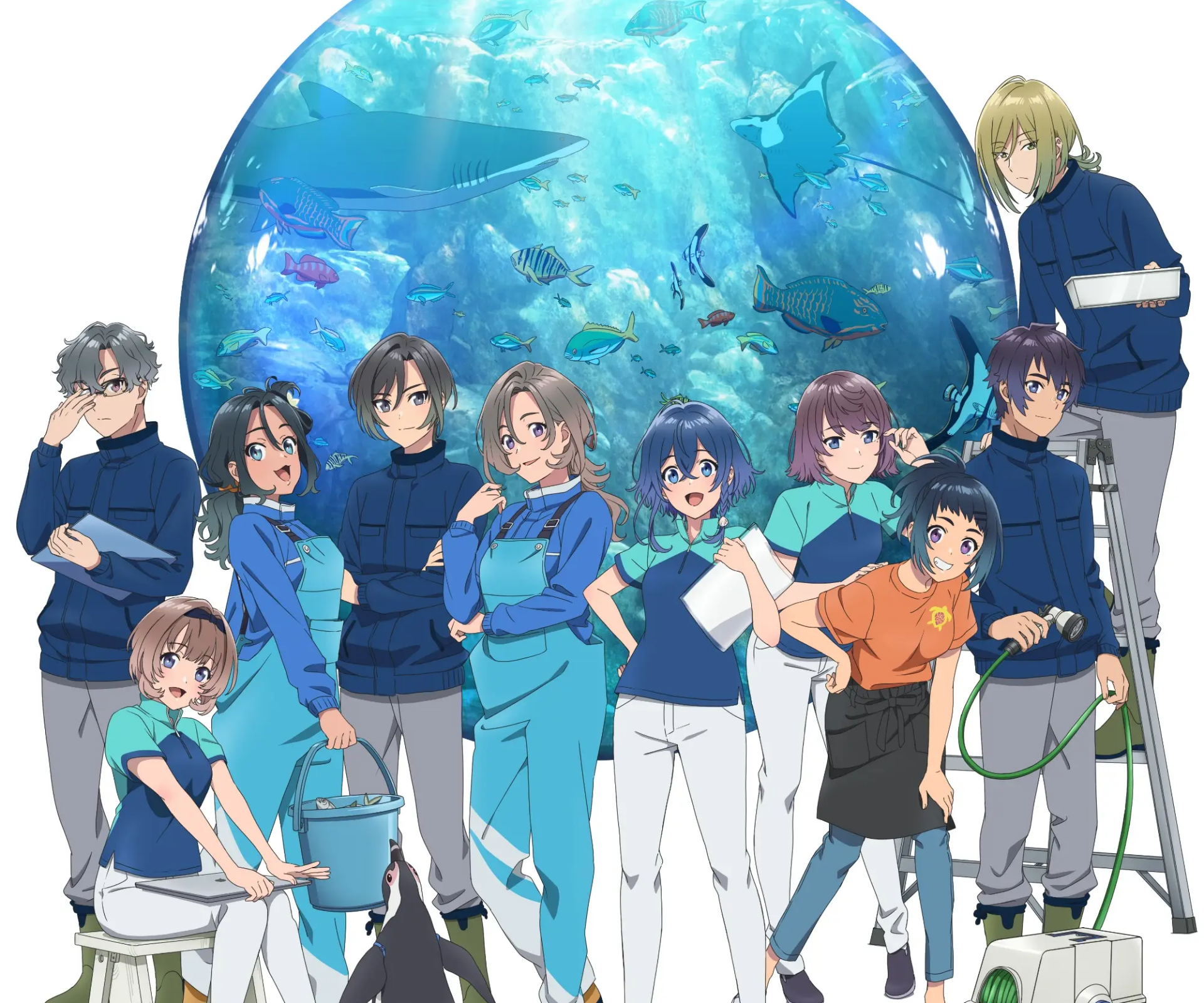 Download Marina Yonekura Kuuya Yakamashi Tsukimi Teruya Shimabukuro Kaoru Nakamura Kei Kukuru Misakino Maeda Akari Kudaka Karin Higa Eiji Haebaru Chiyu Anime Aquatope Of White Sand HD Wallpaper