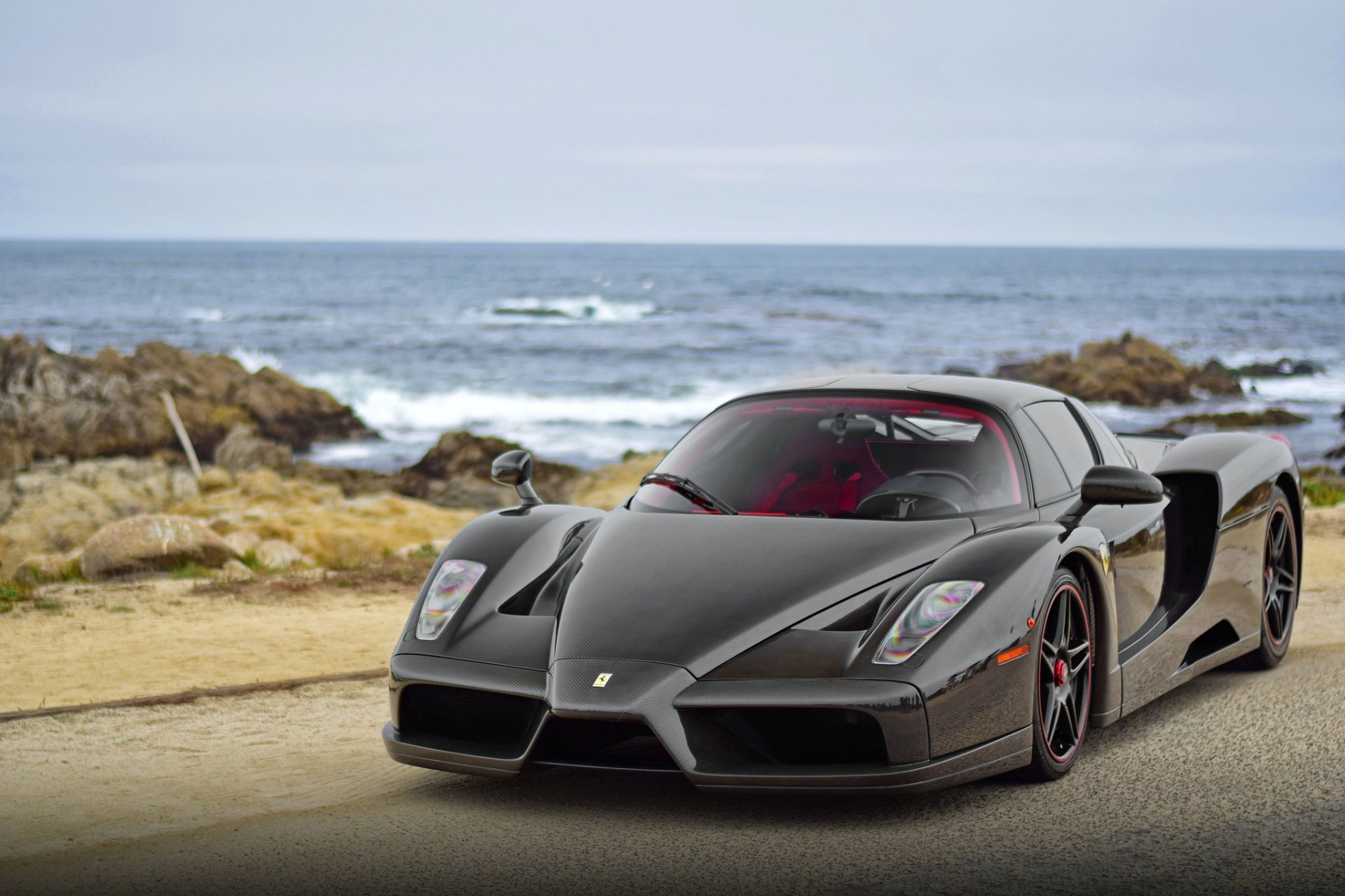 Download Black Car Supercar Vehicle Ferrari Enzo HD Wallpaper