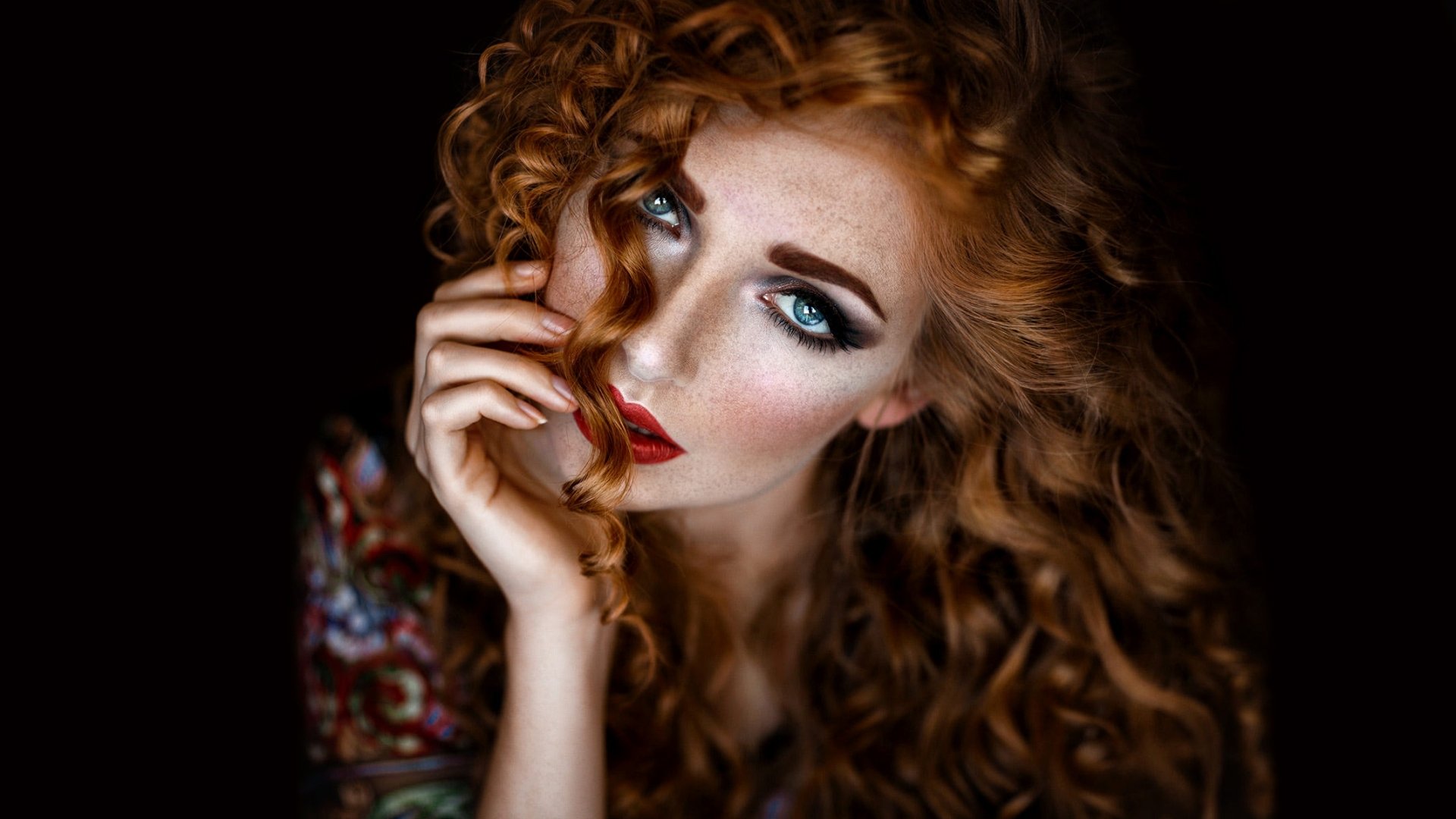 Download Blue Eyes Redhead Woman Model HD Wallpaper by Melanie Dietze