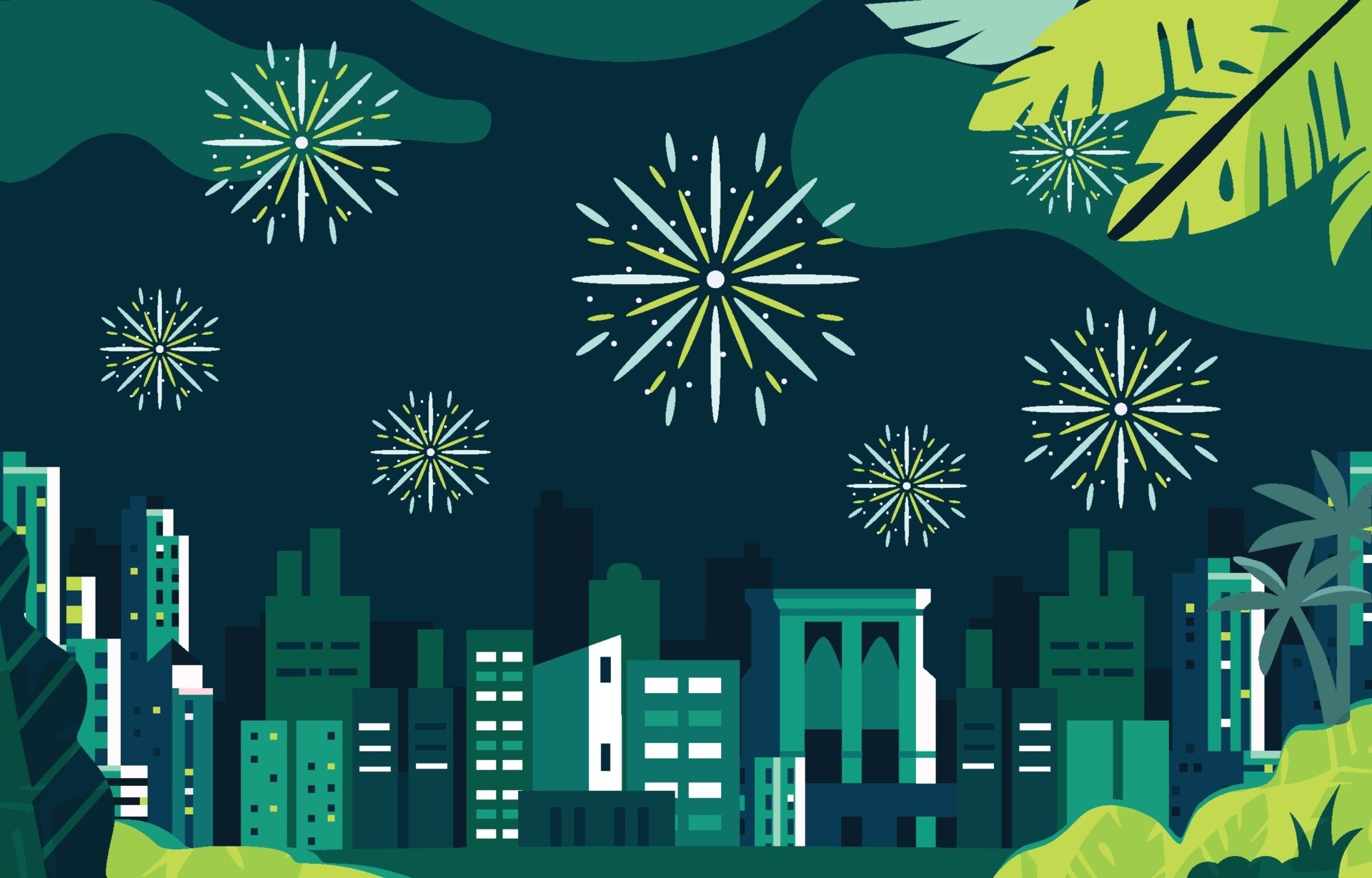 Download Fireworks Artistic City HD Wallpaper by Designs Online