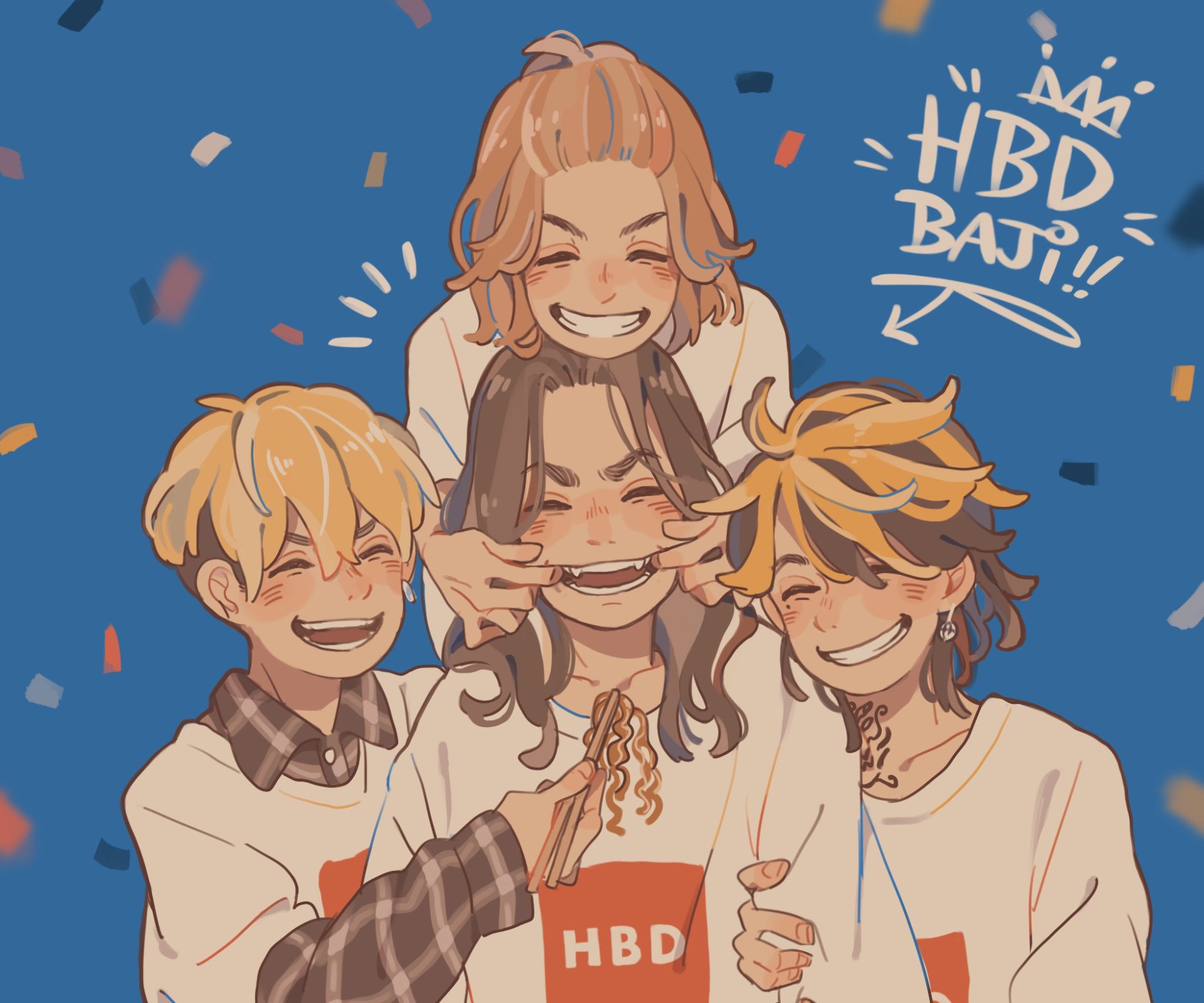 Download Mikey Manjiro Sano Chifuyu Matsuno Kazutora Hanemiya Keisuke Baji Anime Tokyo Revengers HD Wallpaper