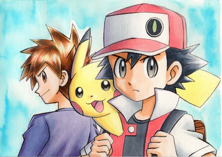 Pikachu Blue (Pokémon) Red (Pokémon) video game Pokemon: Red and Blue HD Desktop Wallpaper | Background Image