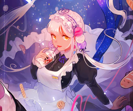 maid hololive Tsukumo Sana Anime Virtual Youtuber HD Desktop Wallpaper | Background Image