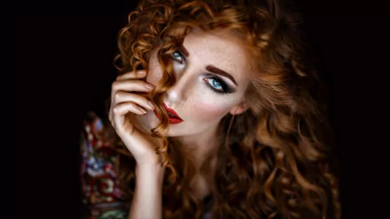 blue eyes redhead woman model HD Desktop Wallpaper | Background Image