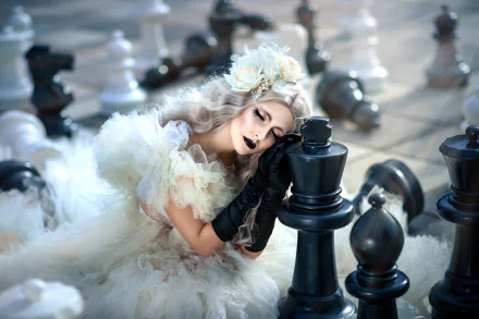 mood chess blonde woman model HD Desktop Wallpaper | Background Image