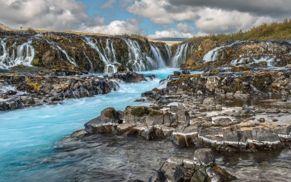 Nature Waterfall Waterfalls Iceland Bruarfoss HD Wallpaper | Background Image