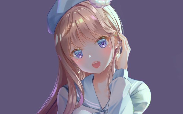 Anime Girl Blonde Blue Eyes HD Wallpaper | Background Image