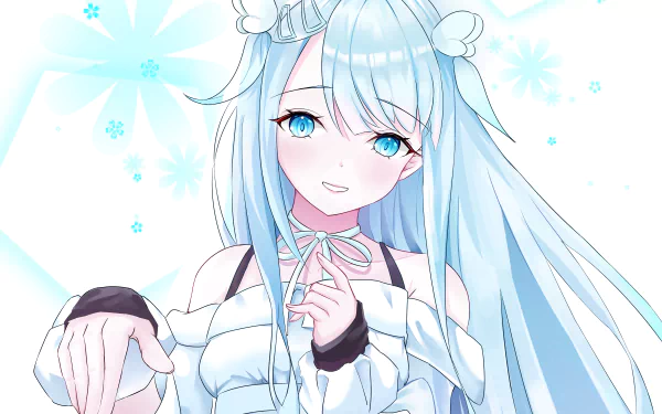 blue eyes Amatsuka Uto Anime Virtual Youtuber HD Desktop Wallpaper | Background Image