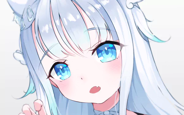 blue eyes face Amatsuka Uto Anime Virtual Youtuber HD Desktop Wallpaper | Background Image