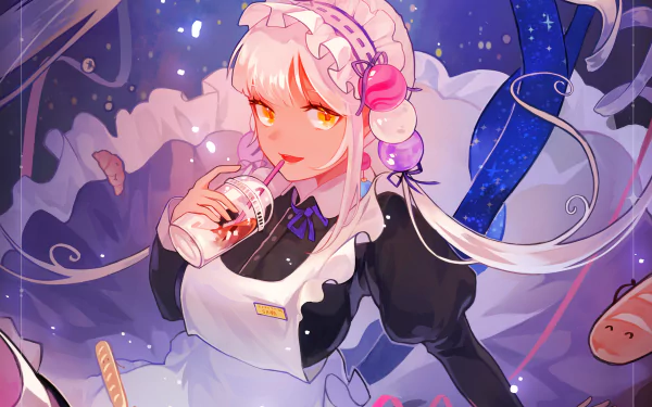 maid hololive Tsukumo Sana Anime Virtual Youtuber HD Desktop Wallpaper | Background Image