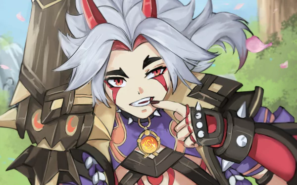 Arataki Itto video game Genshin Impact HD Desktop Wallpaper | Background Image