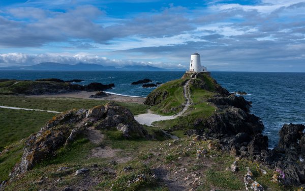 Man Made Lighthouse Wales Coastline HD Wallpaper | Background Image