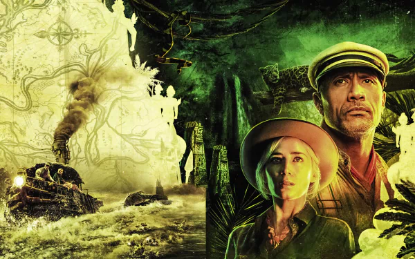 Emily Blunt Dwayne Johnson movie Jungle Cruise HD Desktop Wallpaper | Background Image