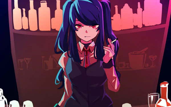 Julianne Stingray video game VA-11 Hall-A: Cyberpunk Bartender Action HD Desktop Wallpaper | Background Image