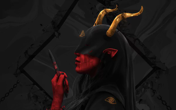 horns dark demon HD Desktop Wallpaper | Background Image