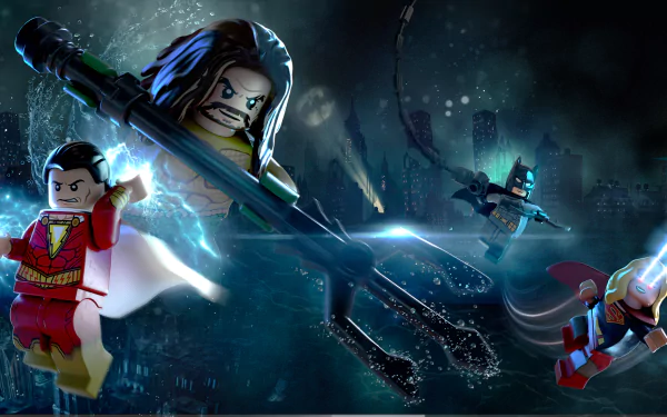 Batman Supergirl Billy Batson Shazam (DC Comics) Aquaman video game LEGO DC Super Villains HD Desktop Wallpaper | Background Image