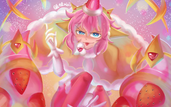 Strawberry Crepe Cookie video game COOKIE RUN: KINGDOM HD Desktop Wallpaper | Background Image