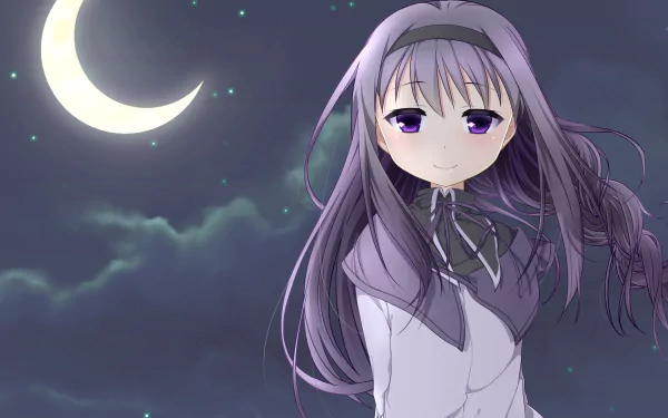 purple eyes Homura Akemi Anime Puella Magi Madoka Magica HD Desktop Wallpaper | Background Image