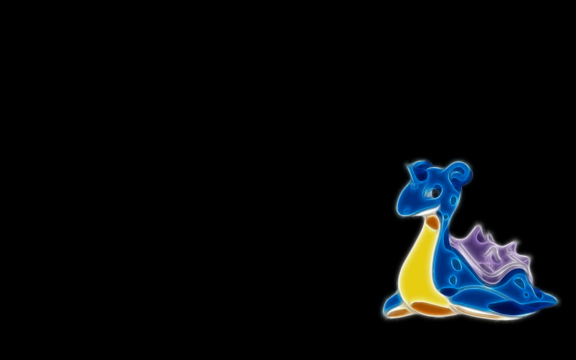 A serene water Pokémon, Lapras, swimming in an anime-themed wallpaper.