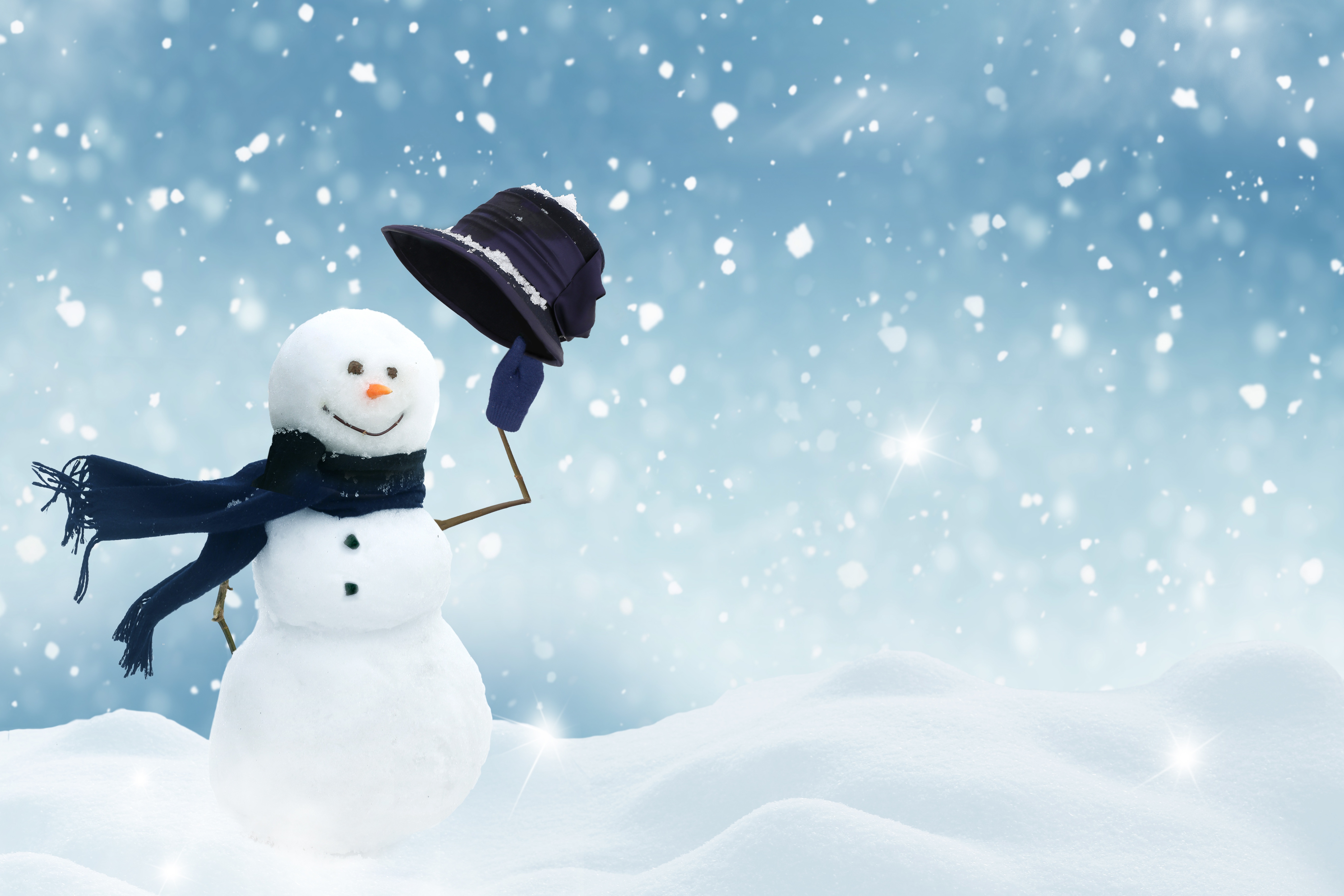 Artistic Snowman 4k Ultra HD Wallpaper