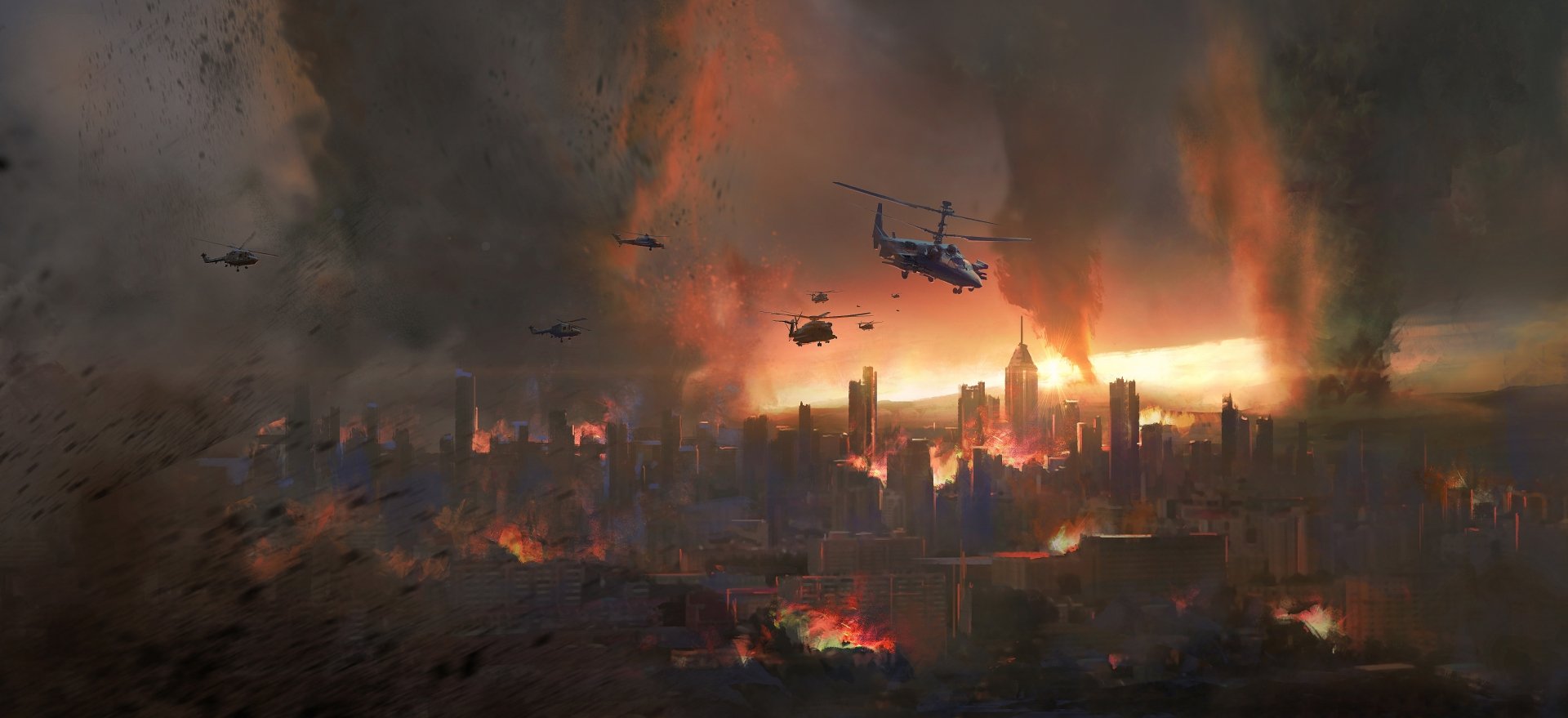 Download Helicopter Sci Fi Apocalyptic 4k Ultra HD Wallpaper