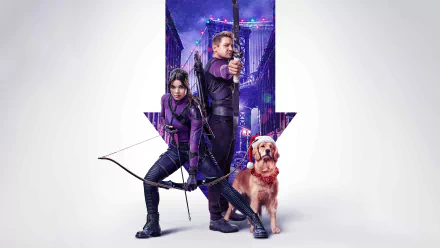 Lucky the Pizza Dog Kate Bishop Jeremy Renner Hailee Steinfeld Clint Barton TV Show Hawkeye HD Desktop Wallpaper | Background Image