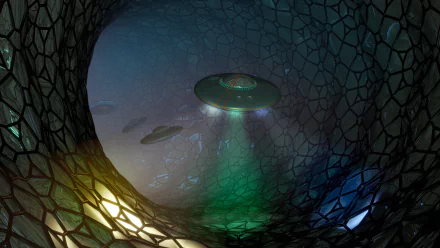 Blender 3D Sci Fi UFO HD Desktop Wallpaper | Background Image