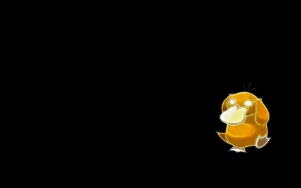HD desktop wallpaper featuring Psyduck, the beloved Pokémon. This anime-inspired image highlights Psyduck's quirky charm against a simple black background.