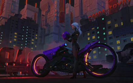 futuristic motorcycle Sci Fi woman HD Desktop Wallpaper | Background Image