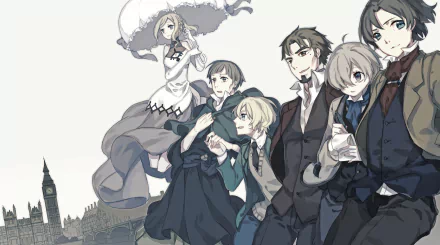 Frederick Burnaby Alexei Karamazov Friday (Shisha no Teikoku) Nikolai Krasotkin Hadaly Lilith John H. Watson Anime The Empire of Corpses HD Desktop Wallpaper | Background Image