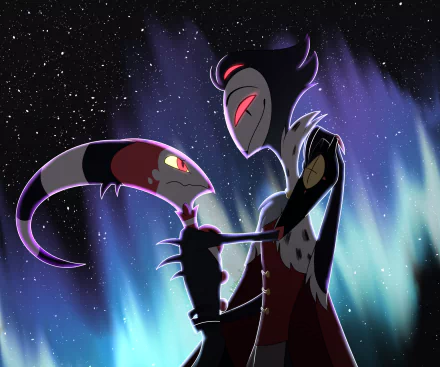 Stolas (Helluva Boss) Blitzo (Helluva Boss) TV Show helluva boss HD Desktop Wallpaper | Background Image