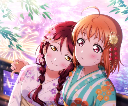 Chika Takami Riko Sakurauchi Anime Love Live! Sunshine!! HD Desktop Wallpaper | Background Image