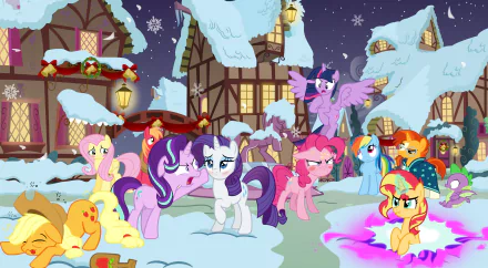 Sunburst (My Little Pony) Big Macintosh Fluttershy (My Little Pony) Spike (My Little Pony) Sunset Shimmer Applejack (My Little Pony) Rainbow Dash Pinkie Pie Twilight Sparkle Rarity (My Little Pony) Starlight Glimmer TV Show My Little Pony: Friendship Is Magic HD Desktop Wallpaper | Background Image