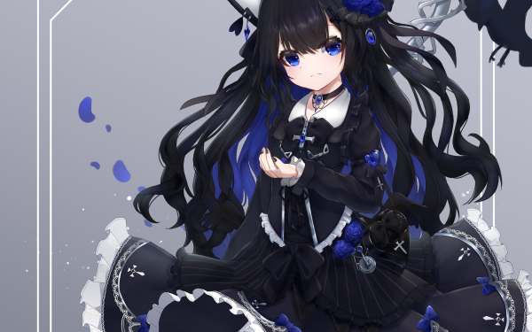 Anime Girl Dress Black Hair HD Wallpaper | Background Image