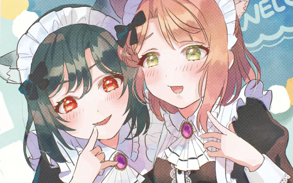 maid Ayumu Uehara Shioriko Mifune Anime Love Live! Nijigasaki High School Idol Club HD Desktop Wallpaper | Background Image