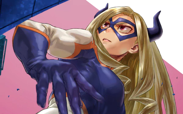 Anime-style illustration of Yu Takeyama from My Hero Academia, featured in a dynamic pose. 4K Ultra HD PC desktop wallpaper and background.