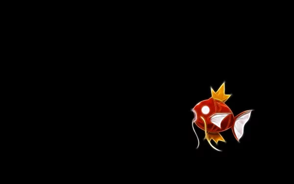 HD PC desktop wallpaper featuring Magikarp, the water Pokémon from the anime series Pokémon, set against a solid black background.