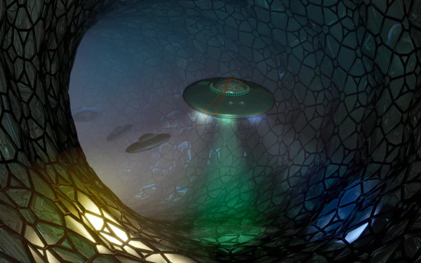 Blender 3D Sci Fi UFO HD Desktop Wallpaper | Background Image