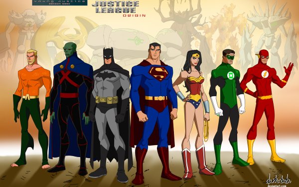 TV Show Young Justice Justice League Superman Batman Wonder Woman Green Lantern Hal Jordan Flash Barry Allen Martian Manhunter Aquaman HD Wallpaper | Background Image