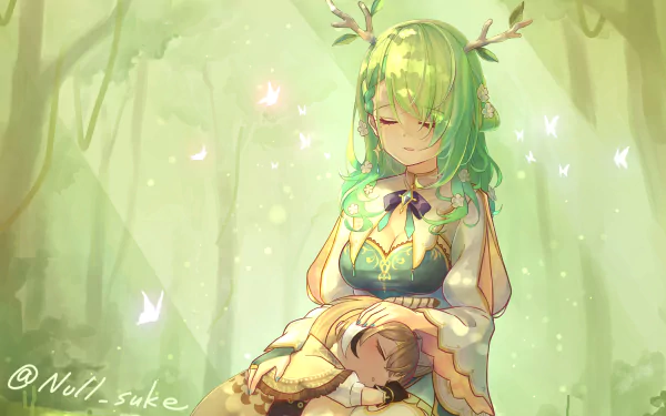 hololive Nanashi Mumei Ceres Fauna Anime Virtual Youtuber HD Desktop Wallpaper | Background Image