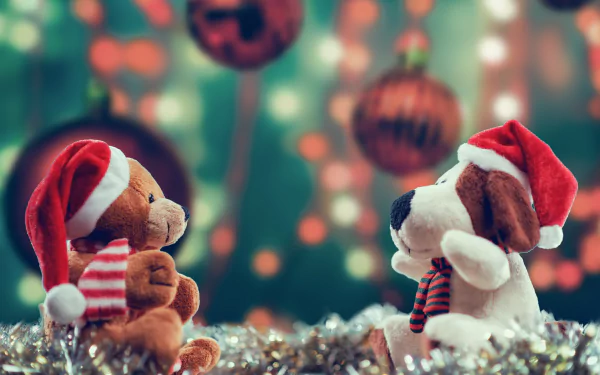 stuffed animal holiday Christmas HD Desktop Wallpaper | Background Image