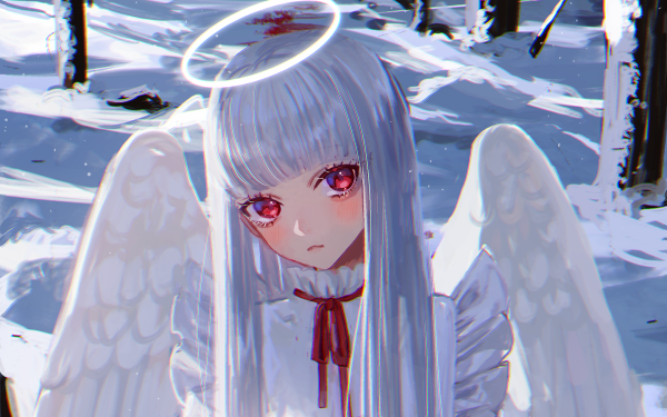 Anime Angel White Hair HD Wallpaper | Background Image